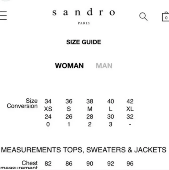 Sandro Jacquard Blouse Double S Logo Pleated Collar Puff Sleeves White 2 Medium - Picture 11 of 16